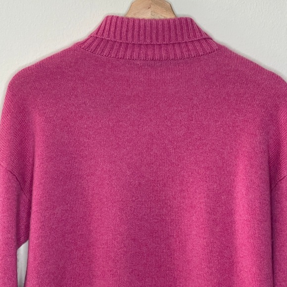 J McLaughlin 100% Cashmere Fuchsia Pink Turtleneck Sweater  Tunic Size XS - Picture 8 of 9